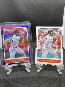 Rickey Henderson 2021 Donruss Purple Holo SP + Retro Base Yankees #247 PWE