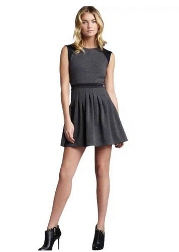 VETEMENTS Abito a pieghe Rebecca Taylor Ponte a maglia grigio antracite nero taglia 6