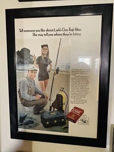 Vintage Lark Cigarette Scuba Diving Print AD Custom Framed - Picture 1 of 1