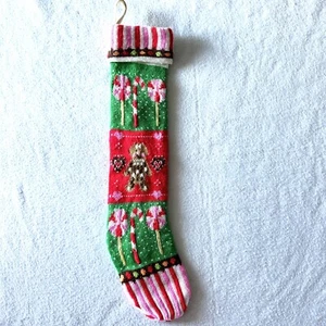 1987 Kurt Adler Pink Gingerbread Man Christmas Stocking Lollipop - Picture 1 of 10