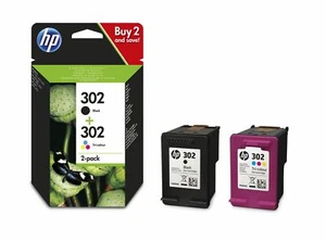 Oryginalne czarno-kolorowe wkłady atramentowe HP 302 (X4D37AE) - BEZPŁATNA DOSTAWA W WIELKIEJ BRYTANII! - Zdjęcie 1 z 3