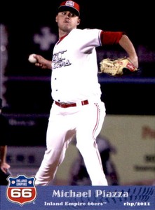 2011 Inland Empire 66ers Grandstand 28 Michael Piazza Port St Lucie Florida Card