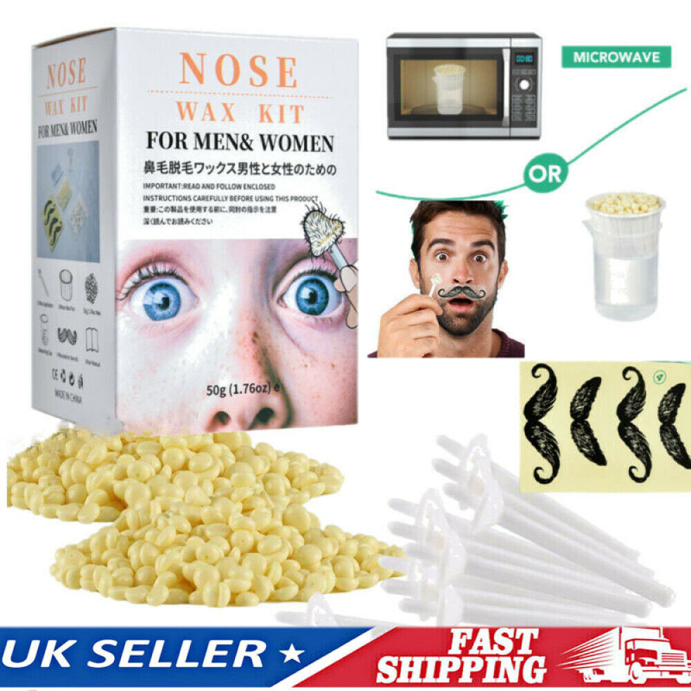 50g Nose Ear Hair Removal Wax Kit Painless & Easy Remove Nasal Waxing Unisex UK