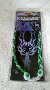 Green & White Braided Titanium Ionic Sports Necklace Fighting Irish NEW - Picture 1 of 2