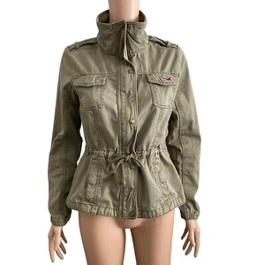 Vintage 90s Hollister Army Jacket Womens Medium Green Utility - Picture 1 of 13