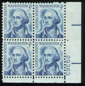 US. 1283B. 5c. Washington, Prominent American. S. Gum. PB4 #29363 LR. MNH. 1967 - Picture 1 of 2