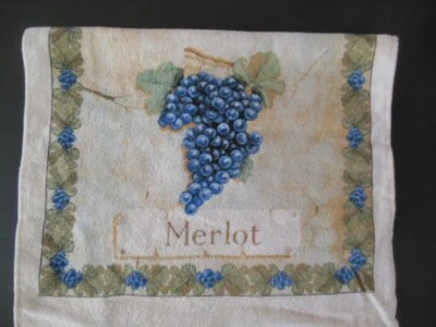 NOVA 1 toalha de pano felpudo com uvas MERLOT, 16"x 27" - Imagem 1 de 2