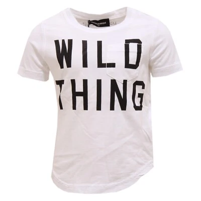 3276U maglia bimbo DSQUARED2 vintage effect white t-shirt kid boy - Изображение 1 из 4