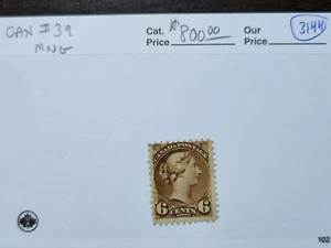 Canada #39 MNG - CV $800 - Lot #3144 - Picture 1 of 1