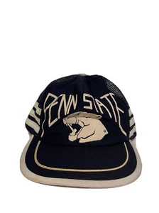 NUEVO Sombrero de Camionero Vintage Años 80 Estampado Puff 3 Rayas PENN STATE Snapback - Imagen 1 de 9