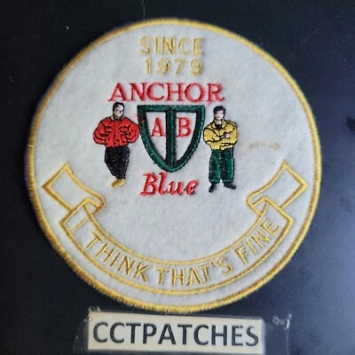 ANCHOR BLUE THINK THAT'S FINE CLOTHING COMPANY FELT PATCH - Image 1 of 2