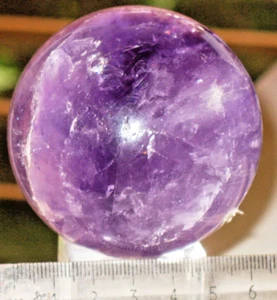 Amethyst crystal ball approximately 2.25 inch (65mm) sphere - Picture 1 of 14