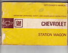 1971 CHEVROLET 116" & 125" WAGON US Owners Manual - Fair Condition