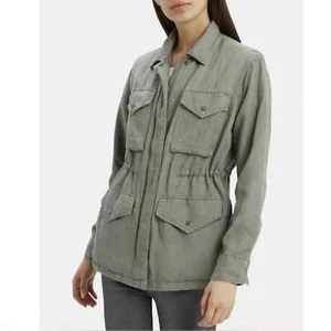Rails Jayden Sage With Plaid Utility Jacket Linen Drawstring Waist Green Small - Picture 1 of 16