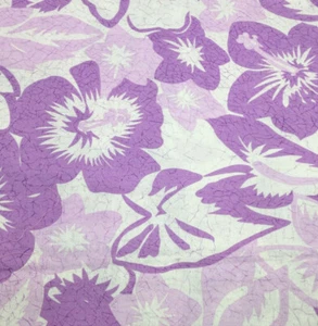 Cotton Fabric Hibiscus Print Lilac Light Purple Tone on Tone 1 Yard 17" x 43"W - Picture 1 of 3
