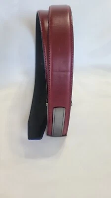 Men's Belt L Top Grain Cow Leather 45" Full Length 37" Waist Handmade Cherry Red - Image 1 of 4