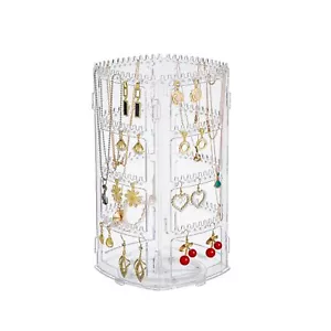 360 Rotating Earring Holder Jewelry Display Stand 4 Layers for Necklace Earrings - Picture 1 of 9