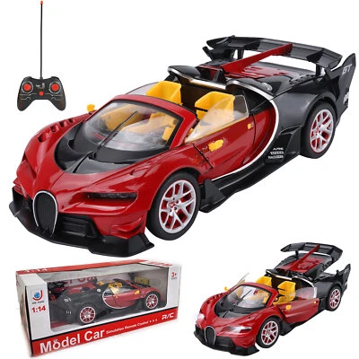 1:14 RC Remote Control Convertible Racing Car Kids Toy Gift w/ Open Doors Lights - Image 1 of 4