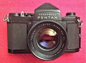 RARE HONEYWELL PENTAX BLACK H3 CAMERA f/1.8 55MM AUTO-TAKUMAR LENS - EX++ - Picture 1 of 10