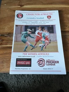 Charlton Athletic Women v Coventry Utd Women Football Programme Season 2016-2017 - Picture 1 of 1