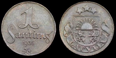 Latvia Latvija old coin 1 santimS 1935. AE 17 mm. 1,75 gramm. #583 - Image 1 of 3