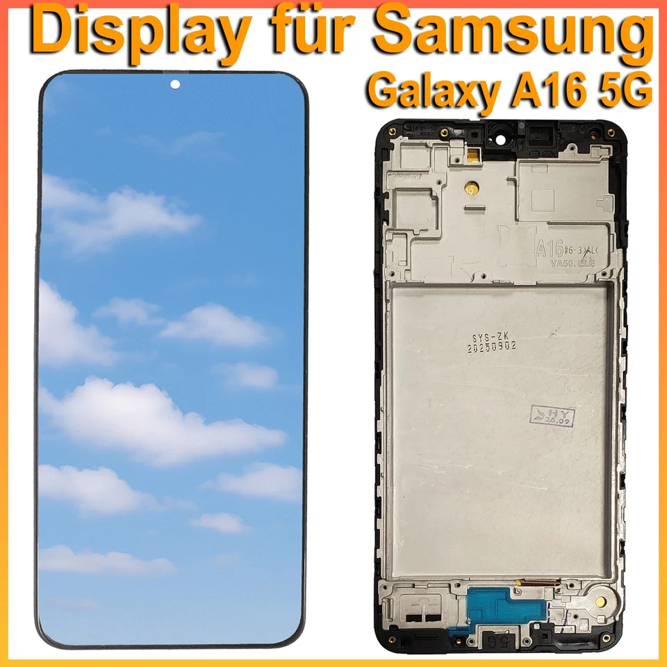 TOP-HX Display Für Samsung Galaxy A16 5G SM-A166 LCD Bildschirm Touch schwarz + Rahmen