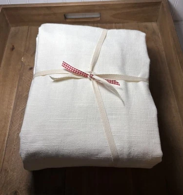 Pottery Barn Emery Linen Curtain ~ 50”W x 108”L ~ Ivory ~ Light Filtering - Image 1 of 4