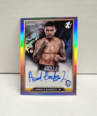 Autógrafo de boxe ARNOLD BARBOZA 2024 Topps cromado ~ REFRATOR AUTOMÁTICO - Imagem 1 de 2