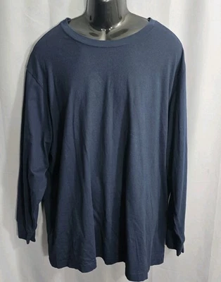 Lands End Shirt Mens 3XL Blue Super-T Long Sleeve Crewneck - Image 1 of 4