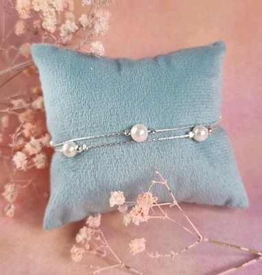 Pulsera de plata esterlina 925 con perlas madre perla boda dama de honor  Foto 1 de 4