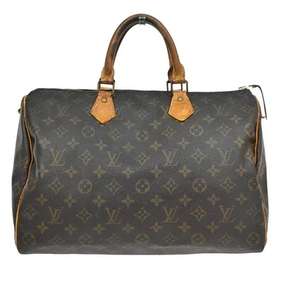 Bolso de Mano de Viaje LOUIS VUITTON Speedy 35 Monograma Cuero Marrón M41524 64TA279 Foto 1 de 4