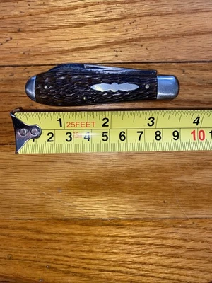 FACA DE BOLSO VINTAGE 1920-30 SCHRADE CUT CO WALDEN NY EUA BONE SWELL END JACK - Imagem 1 de 4