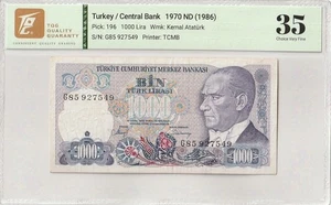 1970 Turkey 1000 Lira Pick#196 35 Choice Very Fine - Picture 1 of 2
