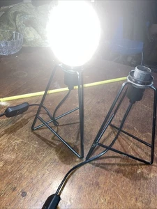 Pair of Coated  Metal Table Lamps in BLACK working order - Bulbs NOT INCLUDED - Picture 1 of 7