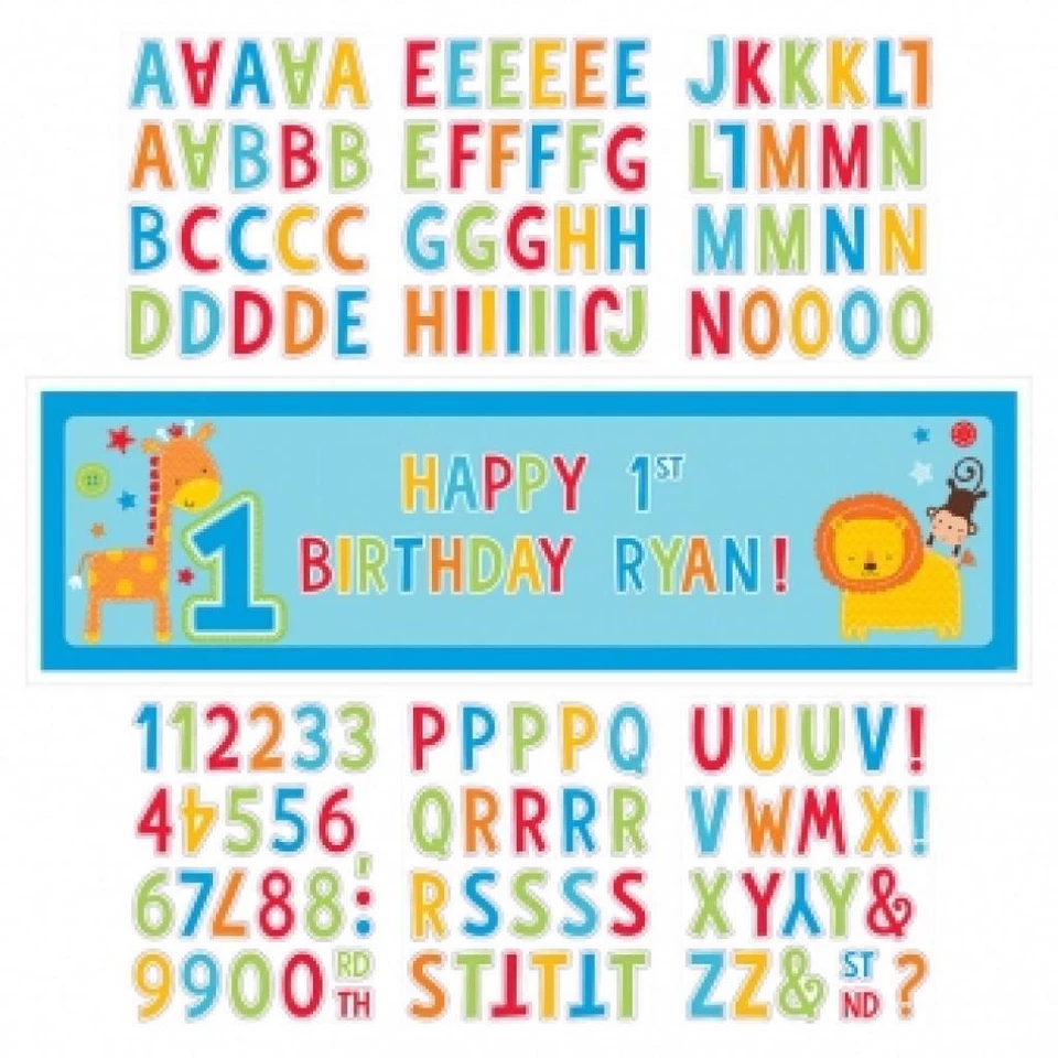Набор персонализированных гигантских баннеров One Wild Boy Fun to be One на 1-й день рождения - Изображение 1 из 1