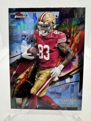 2024 Topps Finest - Rookie Jacob Cowing #100 Sky Blue Refractor /325 SF 49ers - Image 1 of 2