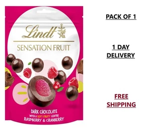 Lindt Fruit Sensation Raspberry and Cranberry Pouch 150g - Picture 1 of 7