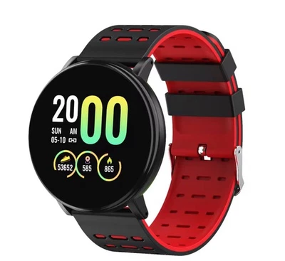 Smart Watch Fitness Tracker Wristwatch Bluetooth Heart Rate Tracking | Red - Image 1 of 4