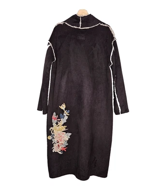 Pete & Greta JOHNNY WAS пальто M шерпа с подкладкой коричневый застежки вышитый длинный - Изображение 1 из 4