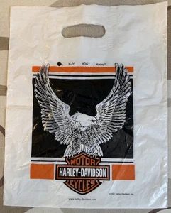 Harley-Davidson Motorcycles 1991 Plastic Store Shopping Bag 15x12” Double-Sided - Picture 1 of 7