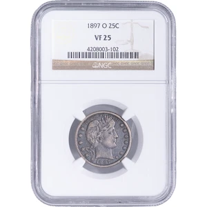 1897-O Barber Quarter Dollar NGC VF 25 - Picture 1 of 2
