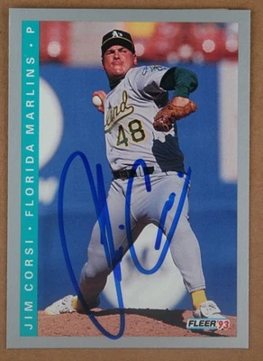 AUTOGRAPHED - Jim Corsi Fleer #424 Florida Marlins 1993 MLB - Image 1 of 2