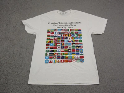 University of Iowa Shirt Mens Medium White International Student Flags - Image 1 of 4