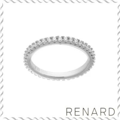 Anello eternity veretta girodito in argento 925 con zirconi bianchi brillantino - Immagine 1 di 2