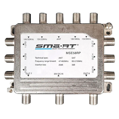 SMART Multischalter 5/8 für Quattro LNB Multiswitch 4K Stromlos 8 Teilnehmer ECO - Bild 1 von 4