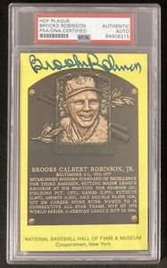 Brooks Robinson Signed Gold Plaque HOF Postcard Yellow Auto Baseball PSA/DNA - Picture 1 of 2