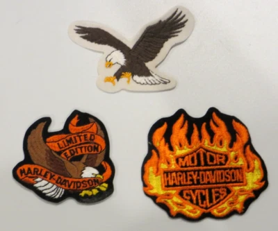 LOT 3 Vintage VTG Harley-Davidson Motorcycles Limited Edition PATCHES EAGLE - Image 1 of 4