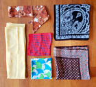 Scarf Lot Of 6 Neck Tie, Square, Rectangle Semi-Sheer & Opaque Silk/Chiffon