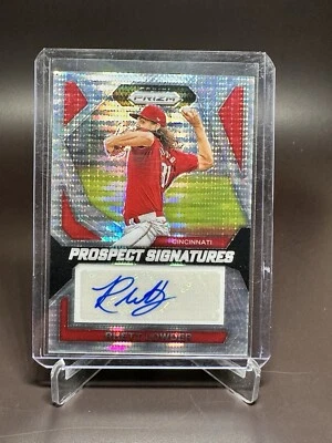 Rhett Lowder 2024 Panini Prizm Prospect Signatures Pulsar Auto /199 Reds PS-RL - Image 1 of 2