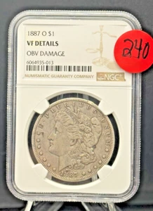 1887-O Morgan Silver Dollar NGC VF Details ⚖️ Obv Damage – 90% Silver💰 - Picture 1 of 4